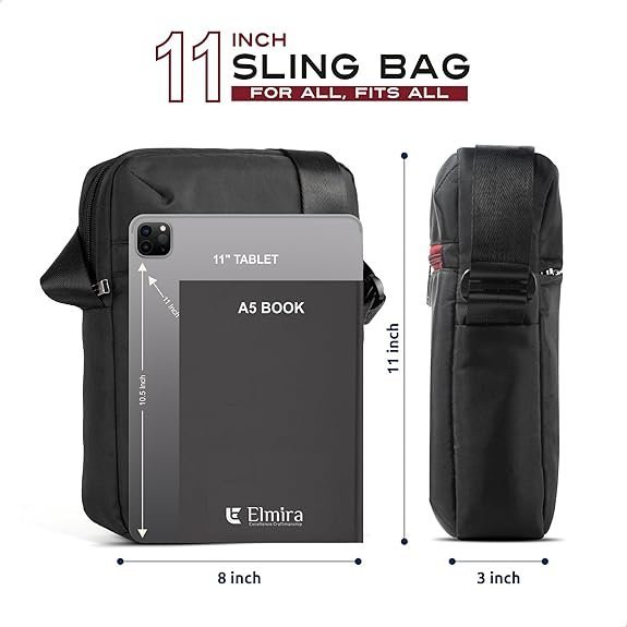 ELMIRA Sling bag for men - 11 inchs Polyester Crossbody Side Bag - Image 3
