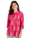 Women's Cotton Printed A-line Short Kurti | Available in Plus Size