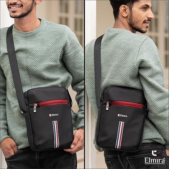 ELMIRA Sling bag for men - 11 inchs Polyester Crossbody Side Bag - Image 2