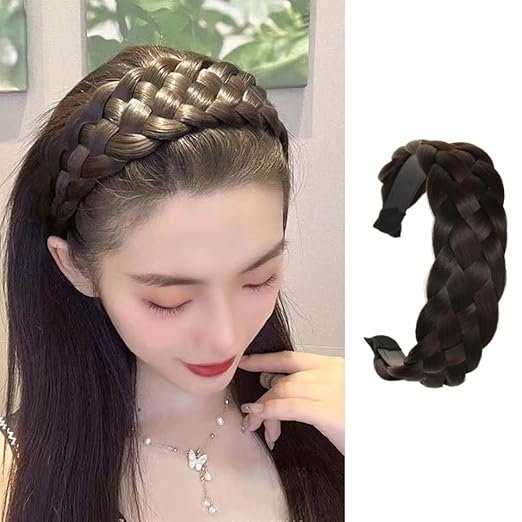 Samyak Synthetic Hair Braided Hair Band 4 Plaited