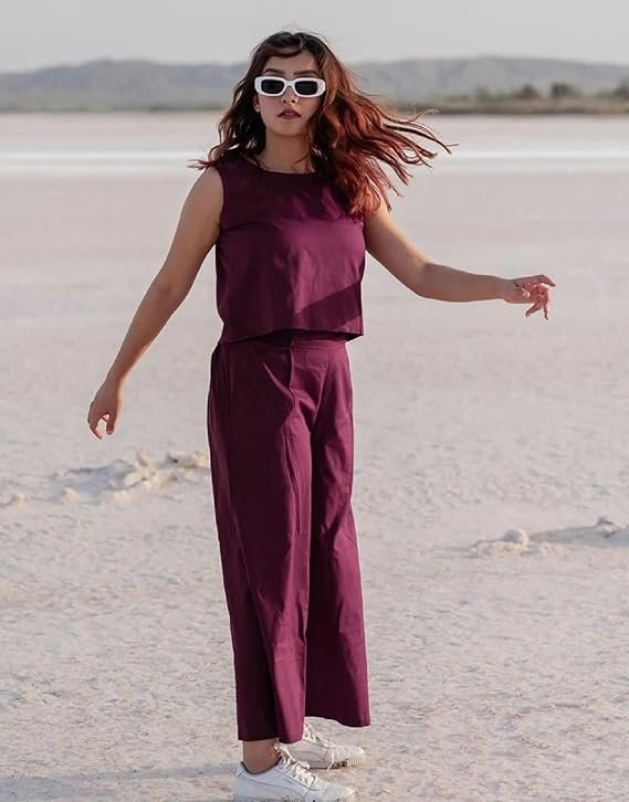 FABNEX Stylish Sleeve Less Co Ord Set for Women | Co Ord Set for Women (K-131-134) - Image 2