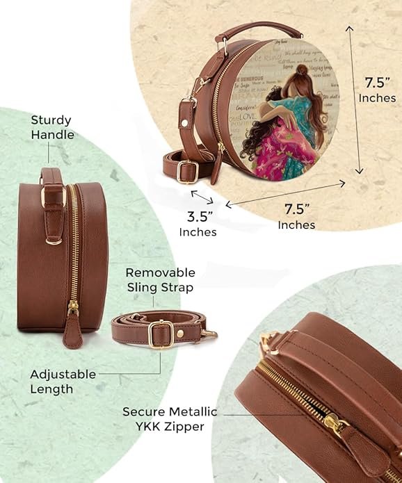 Kalankit Round Sling Bag For Women, Travel Crossbody Bags For Women - Image 2