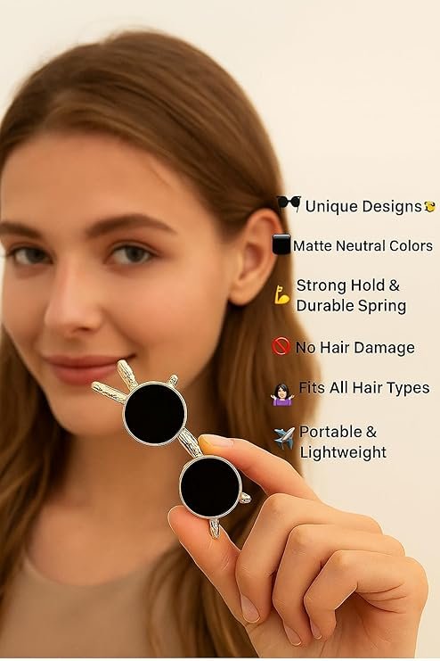 APOLLINE INDIA® 1 Pcs Vintage Sunglasses Hair Clip Retro Style Hair Accessory - Image 2