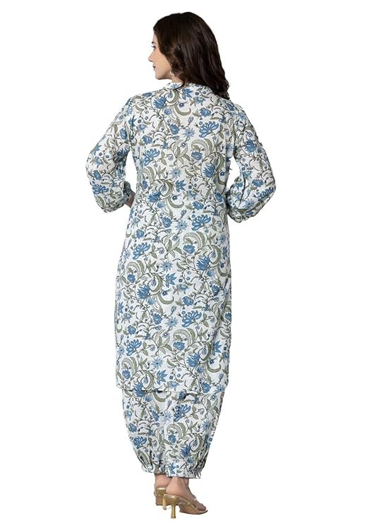 rytras Women's Cotton Kurta Set with Palazzo Pants - Image 2