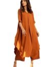 ANNI DESIGNER | Women's Pure Cotton Rust Co-ord Set