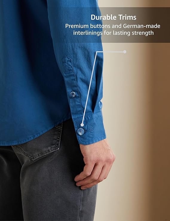 Symbol Premium Men's Casual Washed Cotton Twill Shirt (Regular Fit) - Image 2